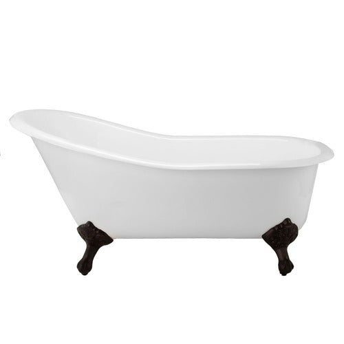 Charlotte Cast Iron Slipper Clawfoot Tub - No Faucet Drillings