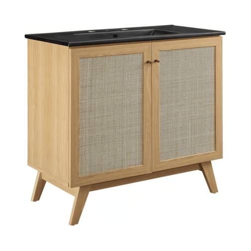 Modway Furniture Soma Oak Black 36 Inch Bathroom Vanity