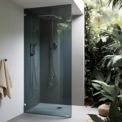 AURORA SMOKE - FRAMELESS FIXED SHOWER PANEL